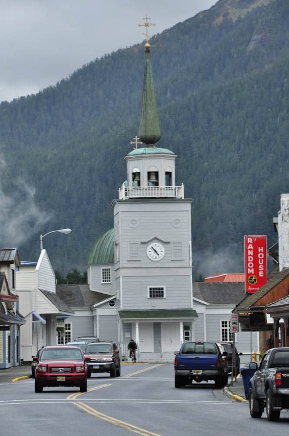 A famosa Igreja Ortodoxa Russa, em Sitka, no sudeste do Alaska